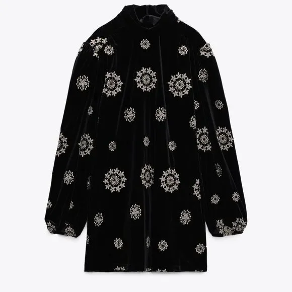 ZARA EMBROIDERED VELVET DRESS
BLACK - REF. 2731/339 - Picture 8 of 8
